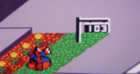 103 Paperboy - Sega Master System - 1990 © Rémi<br>(Y a un mec qui fait du putain de break dance ! Et il y a un ghetto-blaster qui doit sans nul doute diffuser 103FM)